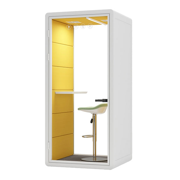 SpacePod White yellow booth from CDS